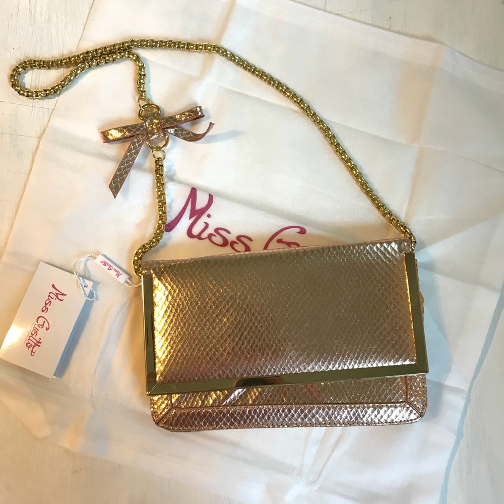 NWT Miss Gustto Rose Gold Cocktail Bag